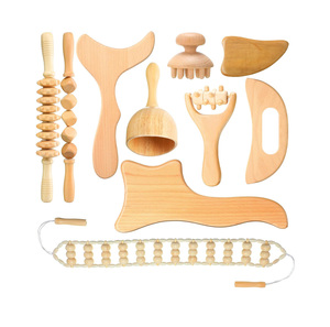 Outils de massage en bois de couleur naturelle pour sculpter le corps, soulager les douleurs musculaires, anti-cellulite, améliorer la circulation sanguine - Product Image 1