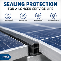 Bande d'étanchéité EPDM pour panneau solaire, joint en caoutchouc extrudé en forme de T, taille personnalisée pour module photovoltaïque, fourniture d'usine OEM
