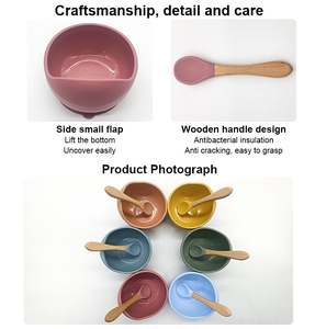 Tazón de Silicona de Grado Alimenticio con Succión para Bebés, Logotipo Personalizado, Libre de BPA, Vajilla para Niños Pequeños, Juego de Regalo - Product Image 4