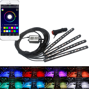 Kit de bande lumineuse d'ambiance intérieure de voiture RGB 48 LED 2835 SMD 5V/12V avec télécommande USB et application musicale ST-DL02 10W - Product Image 1