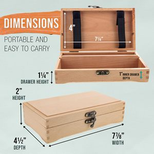 Stylo et boîtes en bois multifonctions <span class=keywords><strong>Crayon</strong></span> en bois non fini dans une boîte Boîte de rangement pour outils et pinceaux d'artiste - Product Image 4