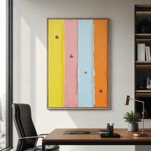 Handmade Acrylic Canvas <strong>Rainbow</strong> Umbrella People Abstract Painting Thick Impasto Palette Knife 3D Wall Art <strong>Decor</strong> for Living <strong>Room</strong> - Product Image 3
