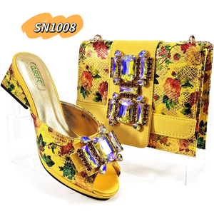 Meilleures ventes Designer Chaussures Design Chaussures et <span class=keywords><strong>sacs</strong></span> africains assortis au Nigeria Party PU Material Shoes 2019 - Product Image 4