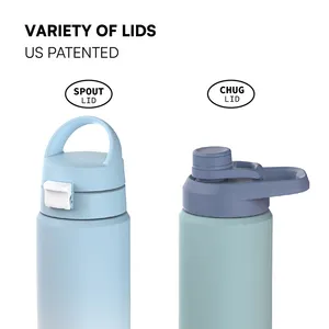 Hot New Design 24 Oz Water Bottle Insulated Vacuum Stainless Steel Water Bottle Gym With Straw Lid