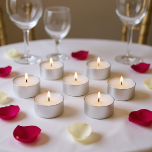 เทียนทีไลท์พาราฟินไร้กลิ่น ดีไซน์หรูหรา ติดทนนาน 6.5 ชั่วโมง รูปทรงกลม ทำด้วยมือ เหมาะสำหรับงานแต่งงานและตกแต่งบ้าน - Product Image 2