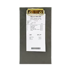 Porte-factures en cuir pour restaurant, porte-reçus avec clip métallique - Product Image 1