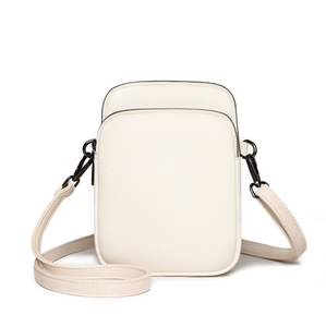 Sac bandoulière unisexe en cuir PU crème, imperméable, tendance, avec fermeture éclair, pour les voyages quotidiens - Product Image 1