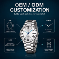 Montre mécanique automatique pour hommes, bracelet en acier inoxydable, cadran à chiffres romains, affichage de la date, montre-bracelet d'affaires pour un usage quotidien