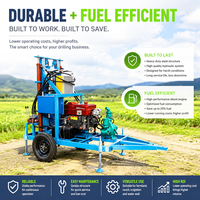 Foreuse hydraulique diesel portable sur roues CE Traction 35HP pour puits d'eau, profondeur 50m-100m, avec garantie 1 an