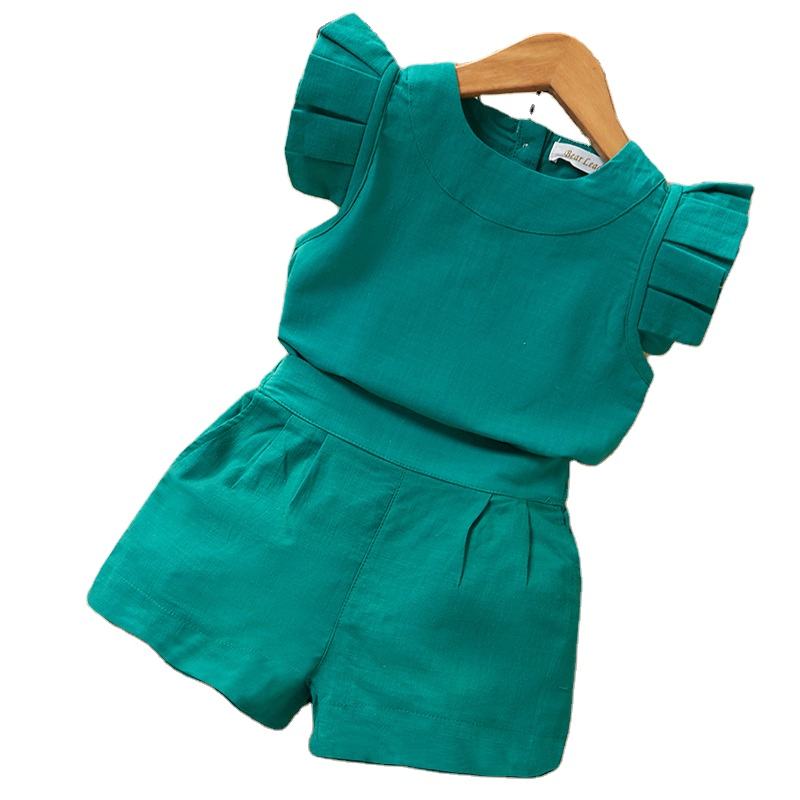 Children Wear Baby Clothes Summer Kids Girls Shorts Clothing Sets Suit Children's Clothing 