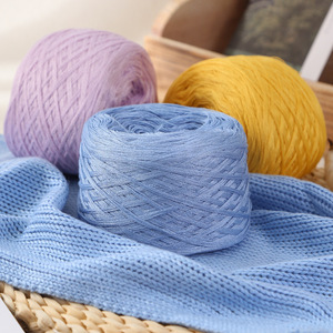 Pelote de fil mercerisé en fibre de bambou et coton cardé pour tricot à la main, idéale pour manteau de bébé DIY, fil doux et soyeux, respectueux de la peau - Product Image 1