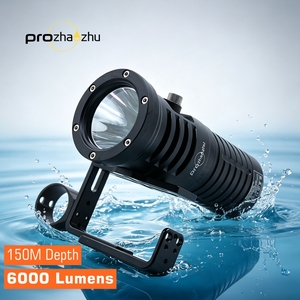 Lampe de plongée portable rechargeable PROZHAOZHU D40M SBT90 6000 Lumens en alliage d'aluminium, étanche IP68, 150M sous l'eau, pour la plongée en grotte et en nacelle - Product Image 3