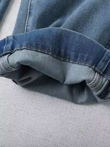 جينز نسائي عصري جديد لخريف 2025 بخصر عالٍ وتصميم نحيف وساق واسعة مع غسيل مبيض - Product Image 4