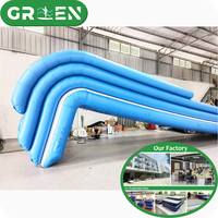Toboggan aquatique gonflable drôle pour Yacht parc aquatique flottant gonflable commercial jeu d'eau flottant gonflable avec ponton