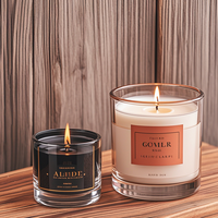 Vente en gros de pots à bougies design uniques en verre ambré vides de 8oz, 10oz, 12oz avec couvercles et boîtes