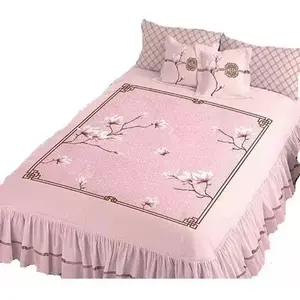 Juego de Edredón Nicole de 3 Piezas con Bordado Floral Estilo Princesa para Primavera - Product Image 1