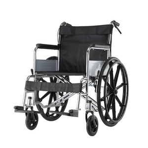 Fauteuil roulant manuel pliable en acier léger pour personnes âgées avec fonction de réclinaison et de toilette intégrée - Product Image 1