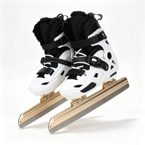 Patins à <span class=keywords><strong>glace</strong></span> à vitesse réglable pour adultes débutants, lame en acier au carbone, cadre en aluminium, patins à <span class=keywords><strong>glace</strong></span> d'extérieur, pointures 36-45 - Product Image 1