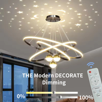 Anneaux de décoration pour la maison lampe suspendue à haut plafond LED ronde lustre de luxe nordique moderne suspension