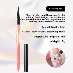 Acrylic Candy Handle Pull Out Nail Art Liner Pen Fine Line Drawing Brush Tool for Wearable Press on Nails Salon Manicure Design - Product Image 6