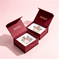 Wholesale Custom Burgundy Magnetic Flip Rigid Box Printed Logo Beige Flocked EVA Insert Gift Packaging Box for Perfume Bottle