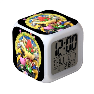 Tùy Chỉnh Mô Hình Mario Bảng Đồng Hồ LED 7 <span class=keywords><strong>Colour</strong></span> Thay Đổi Báo Động Kỹ Thuật Số Nhiệt Kế Ánh Sáng Ban Đêm Cube Điện Tử Phong Trào Lịch - Product Image 2