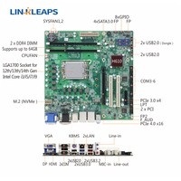 Linkleaps H610 LGA1700 Mikro-Industrie-Motherboard Unterstützt 12., 13., 14. Generation I3 I5 I7 I9 mit 6 COM Dual GbE LAN 2 PCIe 2 PCI