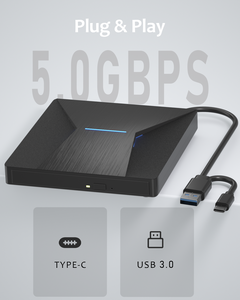 Graveur Blu-ray externe USB 3.0 et Type-C, <span class=keywords><strong>lecteur</strong></span> Blu-ray externe, graveur de <span class=keywords><strong>CD</strong></span>/DVD et <span class=keywords><strong>lecteur</strong></span> Blu-ray pour PC - Product Image 5