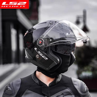 Casque de moto ouvert LS2 OF603 en fibre de carbone 3/4 avec double visière pour adultes, idéal pour les trajets quotidiens en moto électrique - Vente en gros