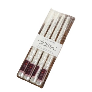 Bougies coniques torsadées sans gouttes ni fumée, surface métallique, sans parfum, en cire, pour la décoration de table lors de dîners. - Product Image 5