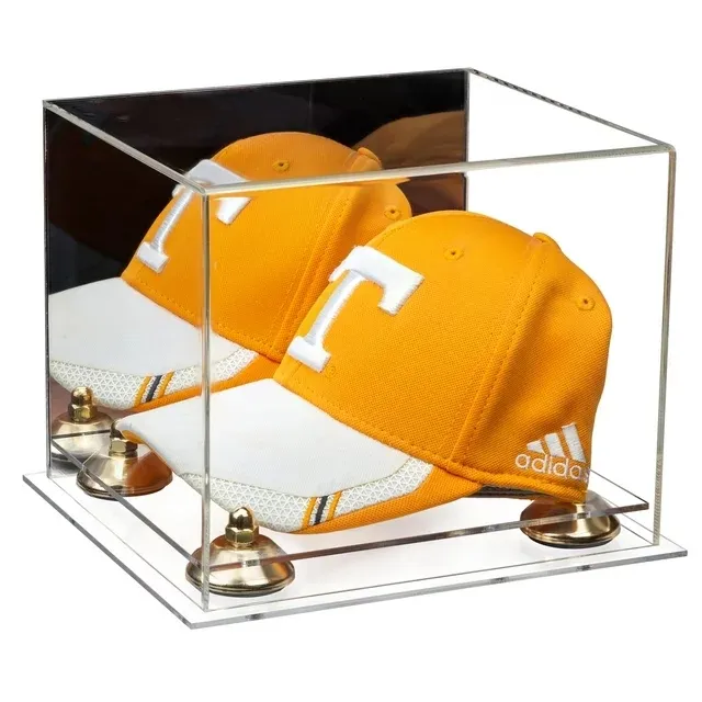Pengatur topi akrilik untuk topi bisbol, rak kotak penyimpanan tampilan topi transparan
