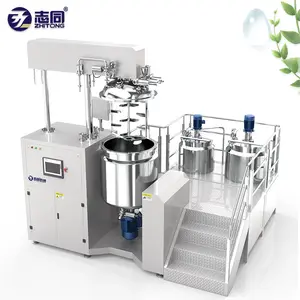 Cosmetic Cream Gel and Lotion Ointment Bottom Homogenizer Paste Syrup Vacuum Emulsifying Mixer CE Certificated Factory