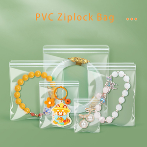 Trong suốt PVC tự niêm phong lưu trữ đồ trang sức dây kéo túi cho vòng cổ bông tai vòng bao bì đặt hàng tối thiểu 100 cái cho đồng hồ tốt - Product Image 2
