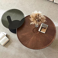 Nouvelle Arrivée - Ensemble de 2 Tables Basses Simples pour Salon ou Hôtel - Tables d'Appoint Rondes en Bois Mobiles