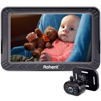 Caméra de surveillance pour bébé de 5 pouces, 1080P HD, capteur CMOS, vision nocturne, vue vers l'avant et vers l'arrière, alimentation USB, installation facile