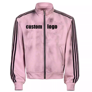 Conjunto de chándal deportivo de fabricación profesional con estampado de letras, <span class=keywords><strong>pantalones</strong></span> holgados de doble cintura y chaqueta con efecto lavado sucio - Product Image 3