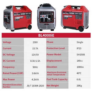 Máy phát điện chạy xăng công suất 3/3.5kw, chất liệu cao cấp, di động, <span class=keywords><strong>s</strong></span>ử dụng tại nhà, hoạt động êm ái, giá xuất xưởng - Product Image 6