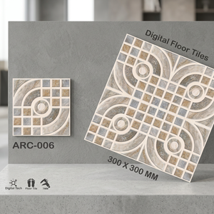 Carreaux de sol en céramique numérique effet bois 300x300mm, finition mate, porcelaine émaillée, design en relief, pour intérieur - Product Image 4