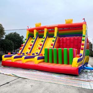 Grand château <span class=keywords><strong>gonflable</strong></span> pour enfants, aire de jeux intérieure et extérieure, <span class=keywords><strong>structure</strong></span> en PVC durable, certifié CE, sûr et actif - Product Image 2