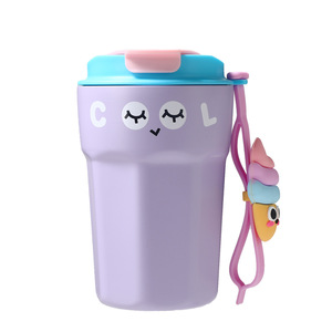 Nieuwe Roestvrij Staal Cartoon Draagbare Dubbele Muur Thermos Beker Student Vacuüm Koffiemok Geïsoleerde Warmwaterkruik Voor De Kinderen - Product Image 1