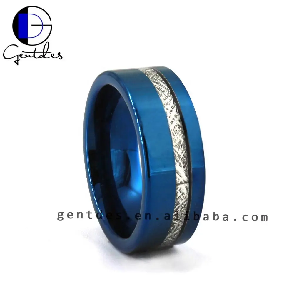 Gentdes Jewelry Cincin Tungsten Carbide Pria, Cincin Perhiasan Modis dengan Benang Perak
