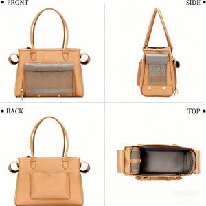 Özel küçük orta köpek ve kedi evcil hayvan taşıyıcı nefes örgü Sling evcil hayvanlar için omuz çantası su geçirmez seyahat çantası - Product Image 2