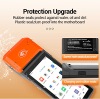 Android 11 4 + 64G, NFC 58mm Imprimante thermique intégrée Terminal de poche NFC POS