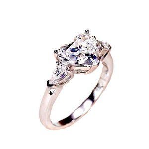 Anello a Forma di Cuore e Goccia, Design Stile Principessa, Anello da Dito per Donne - Product Image 1