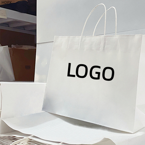 Wholesale White Kraft Paper <strong>Bags</strong> Customised Shoe and Clothing Outer Packaging <strong>Bags</strong> with Your Own Badge - Product Image 6