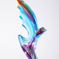 Trophée en cristal K9 aile de faucon Jadevertu en forme d'aigle, en pâte de verre, avec gravure personnalisée, récompense de reconnaissance, style sportif, coffret cadeau