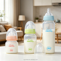 Biberon anti-colique personnalisé avec tétine en silicone souple, biberon d'alimentation pour bébé en PP, débit lent, moyen, rapide, 0-12 mois, biberon d'allaitement pour bébé