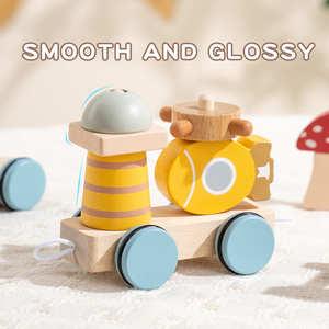 Coche <span class=keywords><strong>de</strong></span> Arrastre <span class=keywords><strong>de</strong></span> <span class=keywords><strong>Madera</strong></span> con Diseño <span class=keywords><strong>de</strong></span> Animales <span class=keywords><strong>de</strong></span> Dibujos Animados para Niños, Juguete Educativo para Padres e Hijos, Juego <span class=keywords><strong>de</strong></span> Arrastre con Cuerda para el Desarrollo Cognitivo - Product Image 6