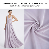 1003 # Tissu satiné double face en faux acétate de qualité supérieure, 96% polyester, 4% élasthanne, 170 GSM, pour robes et chemises - Stock RTS important