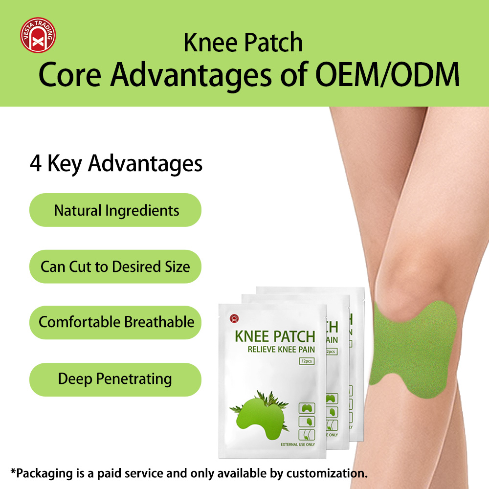 Customized Packaging Knee Joint Patch, Warm Herbal Pain Relief Patch With Mugwort Extract, For Use On Knees